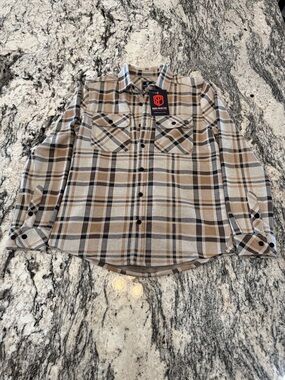 Born Primitive Woodsman Stretchy Flannel NWT
